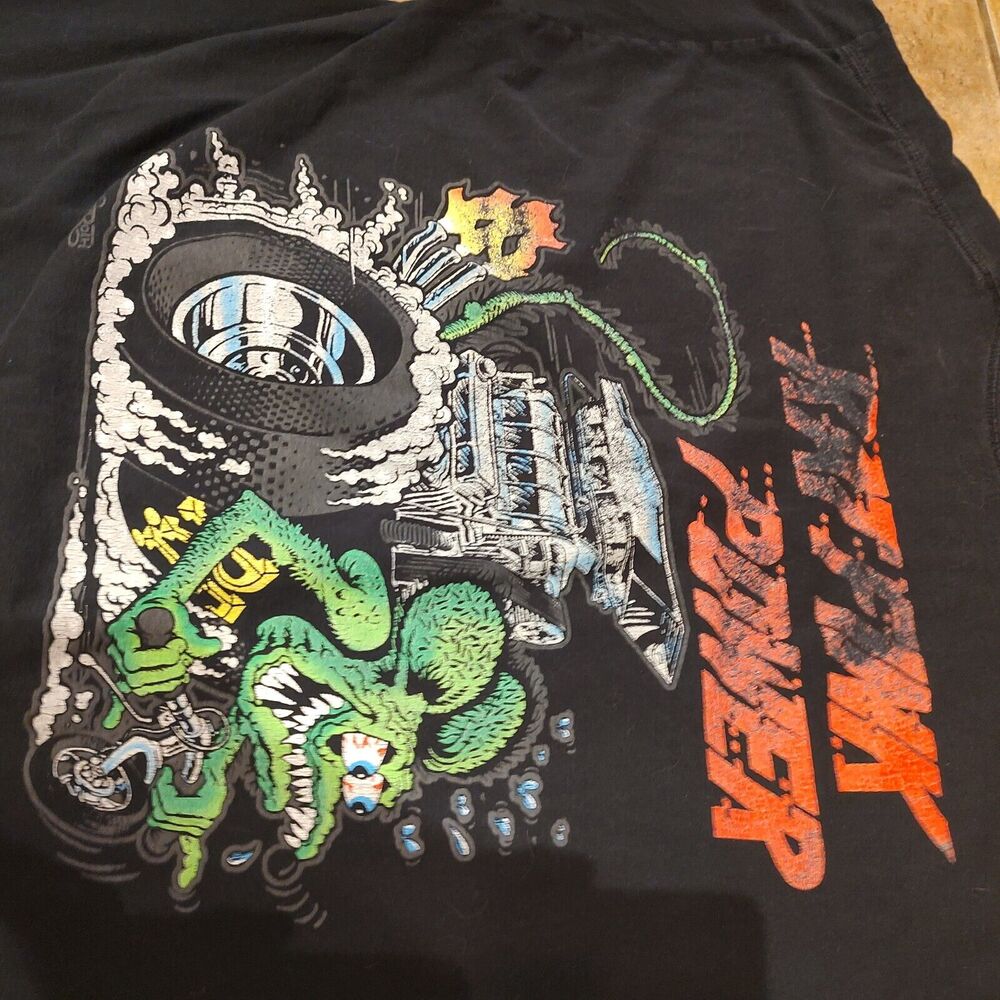 Rat Fink Power T-Shirt Ed Big Daddy Roth Graphic Print Black Men's Size XL - Picture 9 of 9